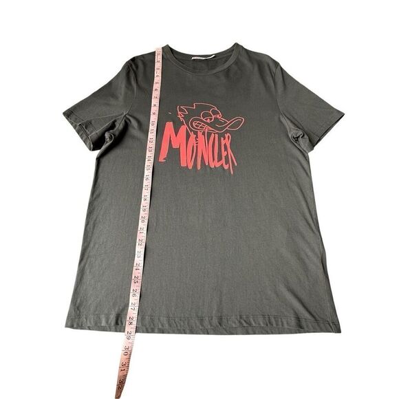 MONCLER Men’s Gray Duck Logo Graphic Print T-Shirt - Picture 11 of 13